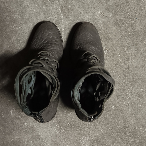 Free People Carrera Grey Woven Leather Ankle Boots 38 (7½US) - Picture 7 of 10